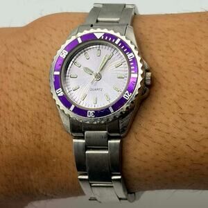 Silver & Purple Retro Watch